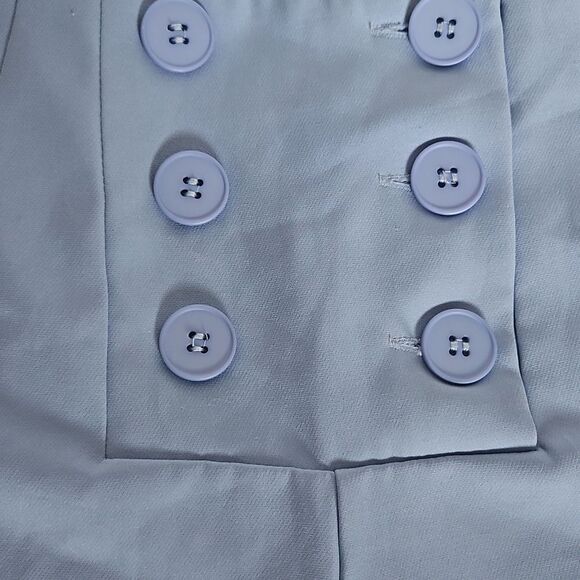 Women's Blue Buttoned Shorts - Picture 15 of 16